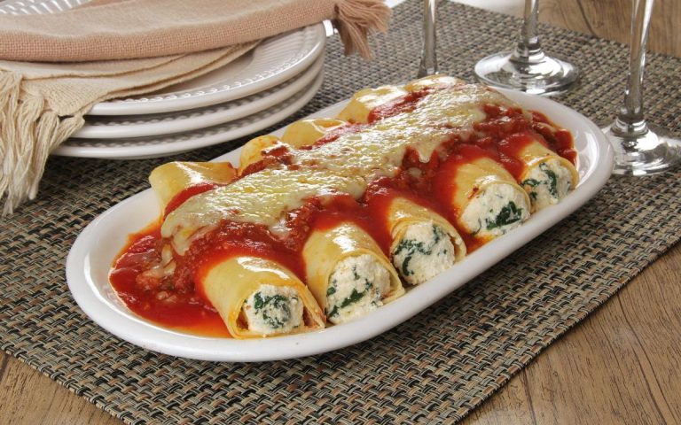 Receita de canelone de espinafre com ricota
