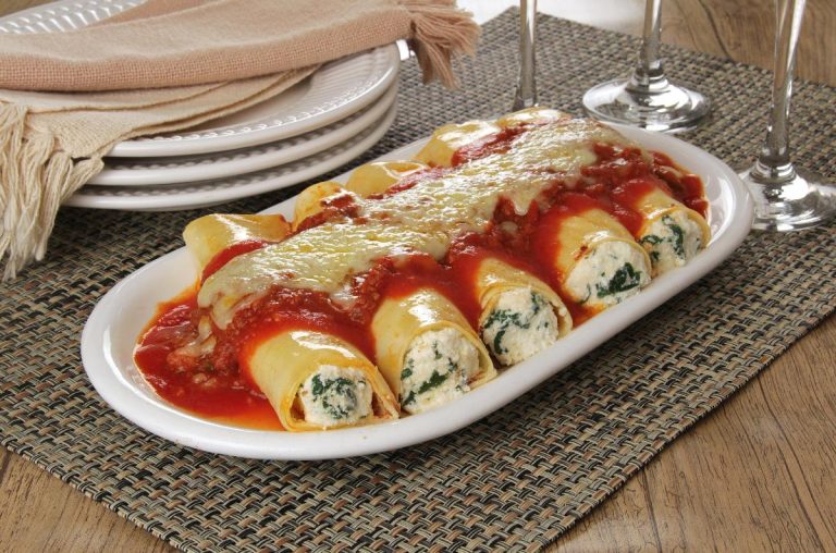 Receita de canelone de espinafre com ricota